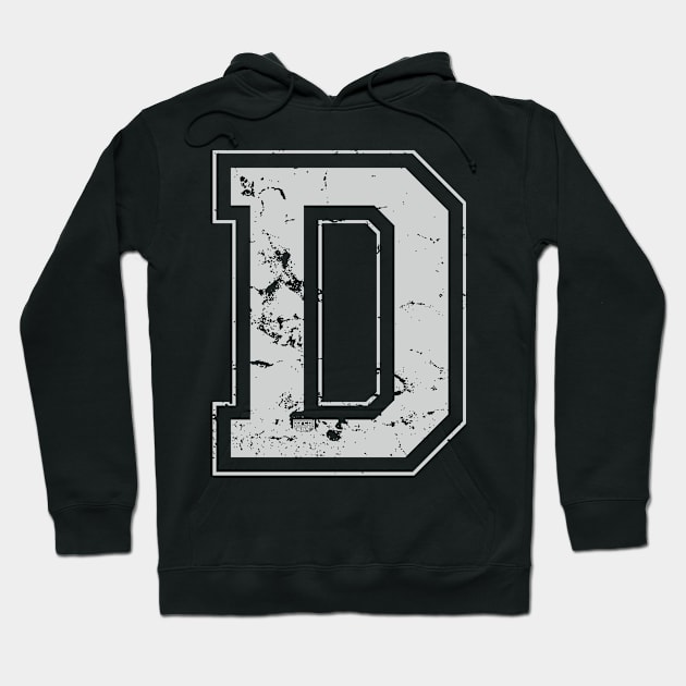 Initial Letter D Gray Jersey Sports Athletic Player Hoodie by porcodiseno